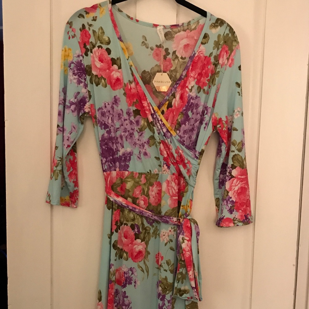 Pinkblush Maternity Wrap Maxi Dress Floral